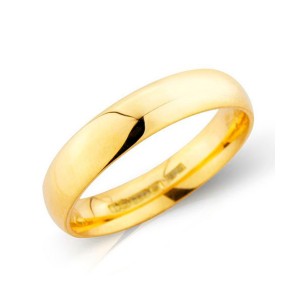18ct Gold 4mm Deluxe Court Wedding Band - sizes P to Z
