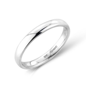 18ct White Gold 2.5mm Deluxe Court Wedding Band - sizes I to O