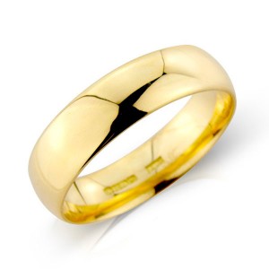 18ct Gold 6mm Deluxe Court Wedding Band - sizes P to Z