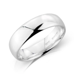 Platinum 6mm Deluxe Court Wedding Band - sizes P to Z