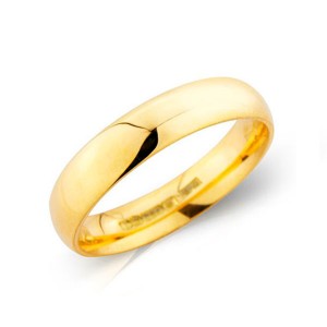 18ct Gold 4mm Deluxe Court Wedding Band - sizes I to O