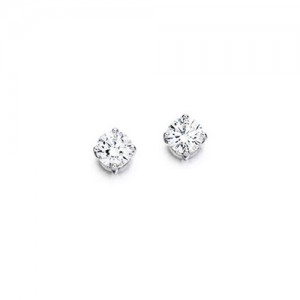 18ct White Gold Diamond Stud Earrings - 0.10ct