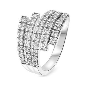 18ct White Gold Low Profile Diamond Dress Ring  D 1.10cts