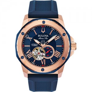 Bulova Marine Star Blue Strap Gents Watch - 98A227