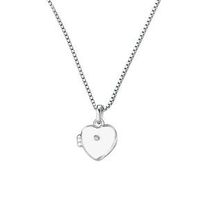 D for Diamond Heart Locket - P2549