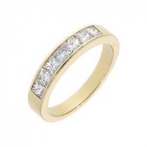 18ct Gold Princess Cut Diamond Eternity Ring - 1.00ct