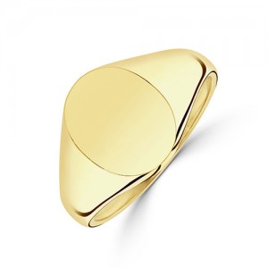 9ct Gold Gent's Oval Signet Ring - 6.2g