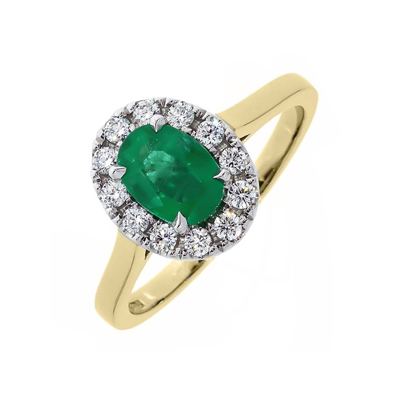 18ct Gold Oval Emerald Cluster Ring | Macintyres of Edinburgh 18ct Gold Oval Emerald Cluster Ring | Macintyres of Edinburgh