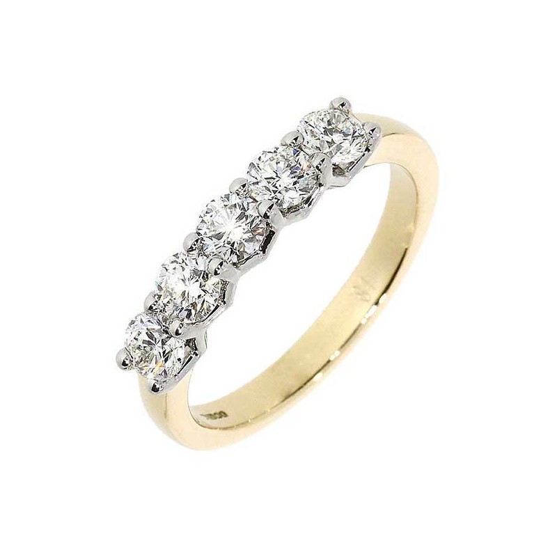 18ct Gold & Platinum 5st Diamond Eternity Ring - 0.78ct 18ct Gold & Platinum 5st Diamond Eternity Ring - 0.78ct