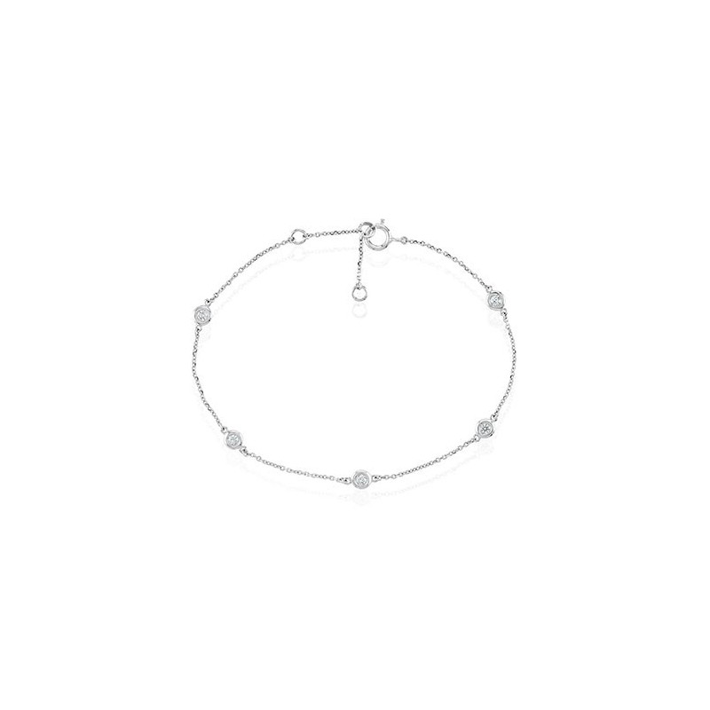 18ct White Gold Diamond Station Bracelet - 0.15ct 18ct White Gold Diamond Station Bracelet - 0.15ct