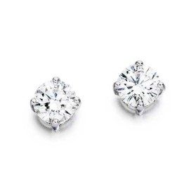 18ct White Gold Diamond Solitaire Stud Earrings - 1.04cts G/SI1