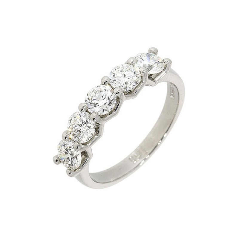Platinum 5 stone Diamond Eternity Ring 1.50cts
