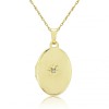 9ct Gold Diamond Set Oval Locket & Chain