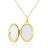 9ct Gold Diamond Set Oval Locket & Chain