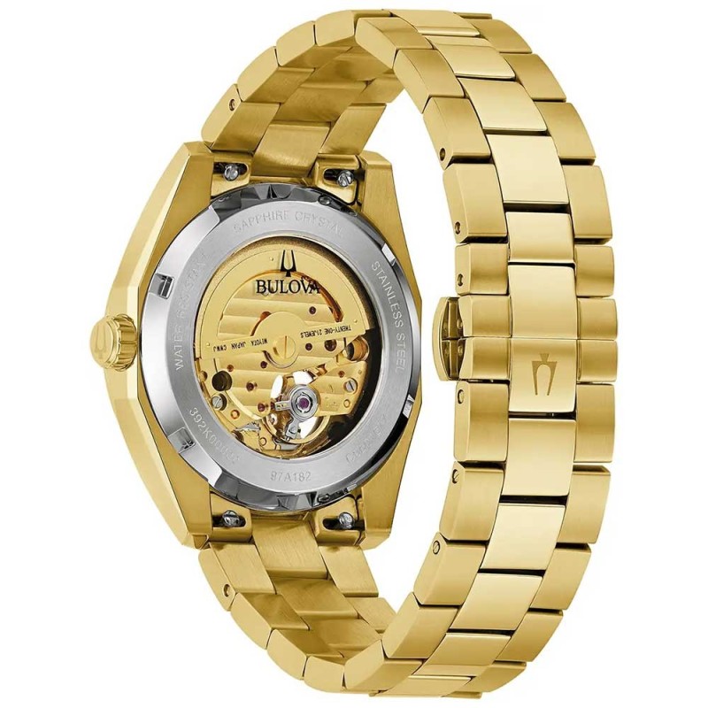 Bulova Surveyor Gold Tone Automatic Gents Watch 97A182