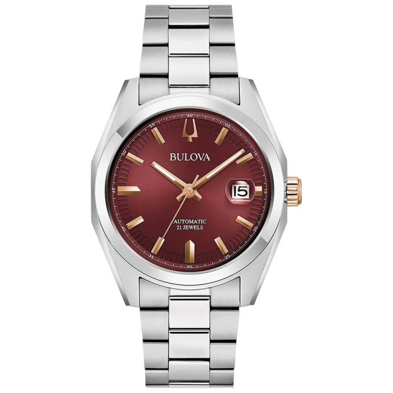 Bulova Surveyor Burgundy Dial Gents Watch 98B422 24 off RRP