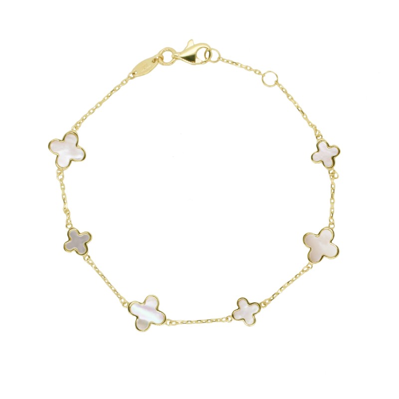 9ct Gold Mother of pearl Quatrefoil Bracelet