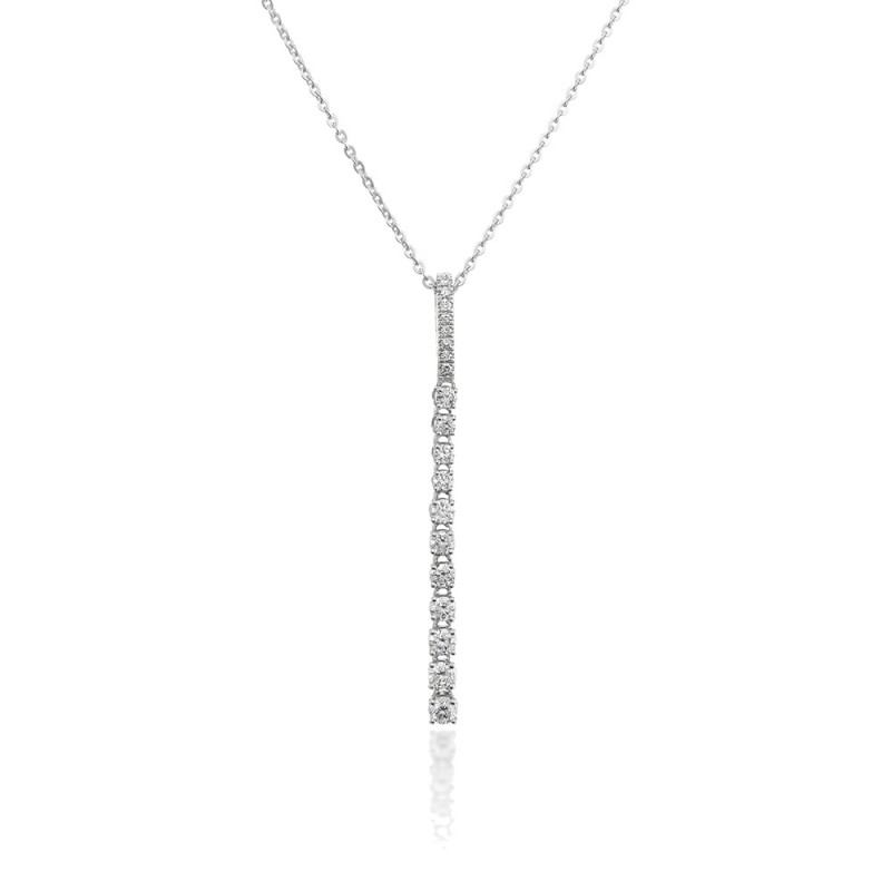 9ct White Gold Graduated Diamond Drop Pendant - 0.29ct 9ct White Gold Graduated Diamond Drop Pendant - 0.29ct