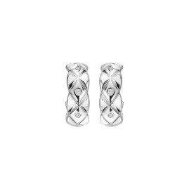 Hot Diamonds Sterling Silver Quilted Hoop Earrings - DE743