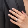 Platinum Emerald Cut Diamond Halo Ring - 0.30ct + 0.40ct F/VS2
