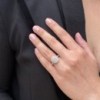 Platinum Double Halo Oval Diamond Ring - 0.71 + 0.77 F/SI1