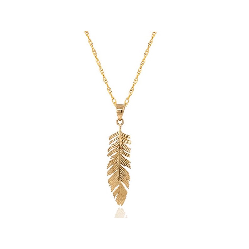 9ct Yellow Gold Feather Necklace 9ct Yellow Gold Feather Necklace