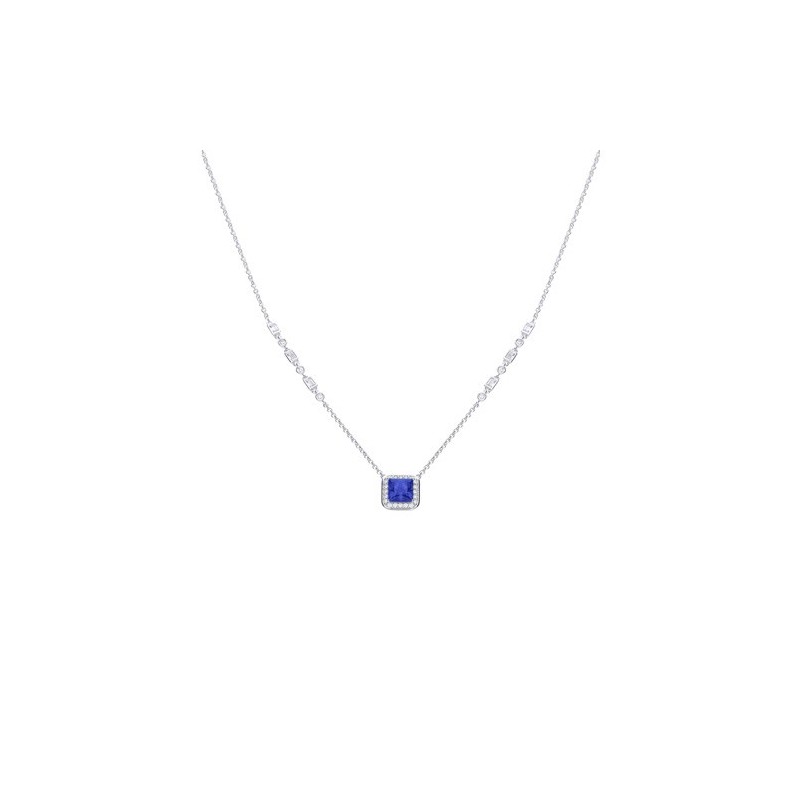 Diamonfire White & Sapphire Zirconia Art Deco Style Necklace Diamonfire White & Sapphire Zirconia Art Deco Style Necklace