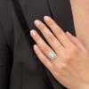 Emerald & Diamond Cluster Ring 18ct White Gold - Macintyres of Edinburgh