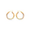 9ct Three Colour Gold Deluxe Twist Hoop Earrings