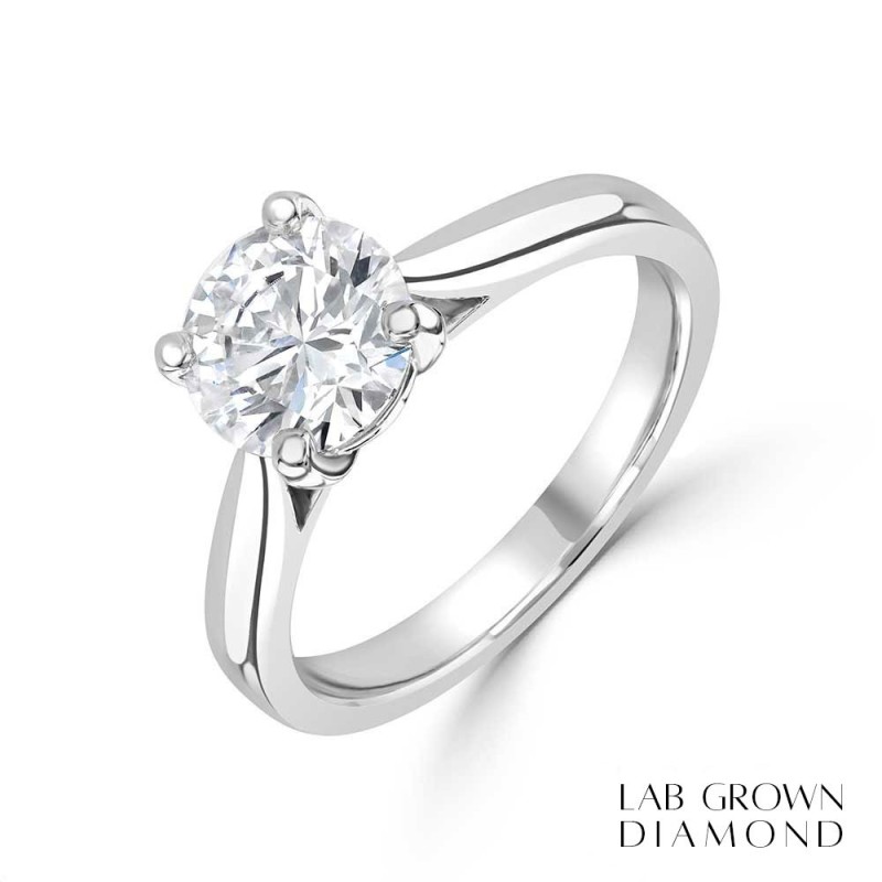 Platinum Lab Grown Diamond Solitaire Ring - 1.54cts D/VVS2 Platinum Lab Grown Diamond Solitaire Ring - 1.54cts D/VVS2