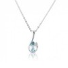 9ct White Gold Aquamarine & Diamond Pendant