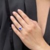 Platinum Sapphire & Diamond Cluster Ring - S 1.66 D 0.28