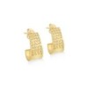 9ct Gold Diamond Cut Tapered Half Hoop Earrings