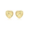 9ct Gold Diamond Cut Heart Stud Earrings