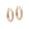 9ct Three Colour Gold 22mm Creole Hoop Earrings