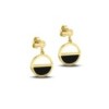 9ct Gold Onyx Semi-Circle Drop Earrings