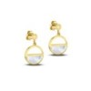 9ct Gold Mother-of-Pearl Semi-Circle Drop Earrings