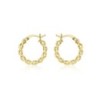 9ct Yellow Gold Diamond Cut Twist Hoop Creole Earrings