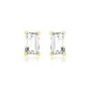 9ct Gold Rectangular CZ Stud Earrings