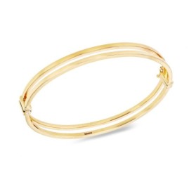9ct Gold Double Square Tube Bangle