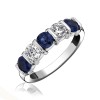18ct White Gold Sapphire & Diamond Eternity Ring - S:1.42 D:0.76