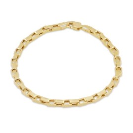 9ct Gold Square Paperchain Bracelet - 7 Inch