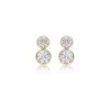 9ct Gold Graduated Two Stone CZ Earrings