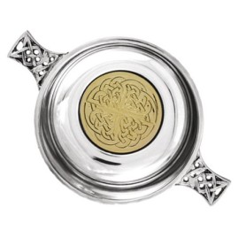 3.5 Inch Pewter And Brass Scottish Quaich