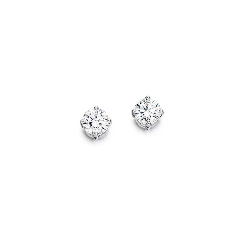 Pair 18ct White Gold Diamond Solitaire Stud Earrings - 0.55cts
