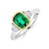 18ct Gold & Platinum Emerald & Diamond Ring - E 0.96 D 0.21