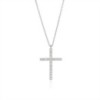 9ct White Gold Diamond Cross & Chain - 0.12ct