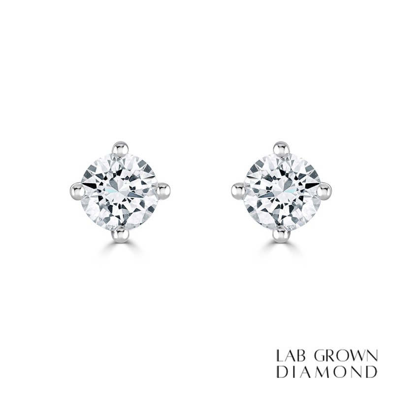 18ct White Gold Lab Grown Diamond Studs Earrings - 0.62 D-E/VS2 18ct White Gold Lab Grown Diamond Studs Earrings - 0.62 D-E/VS2