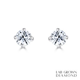 Pair 18ct White Gold Diamond Solitaire Stud Earrings - 0.55cts