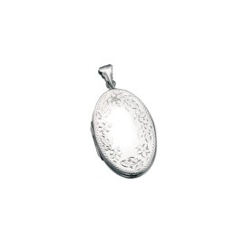 Silver Engaved Flower Locket